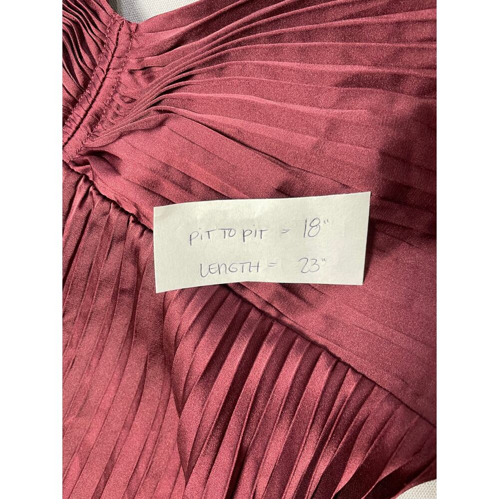NWT Banana Republic Maroon Pleated Sleeveless Open X-Back Cami Tank Size Medium - Picture 5 of 5